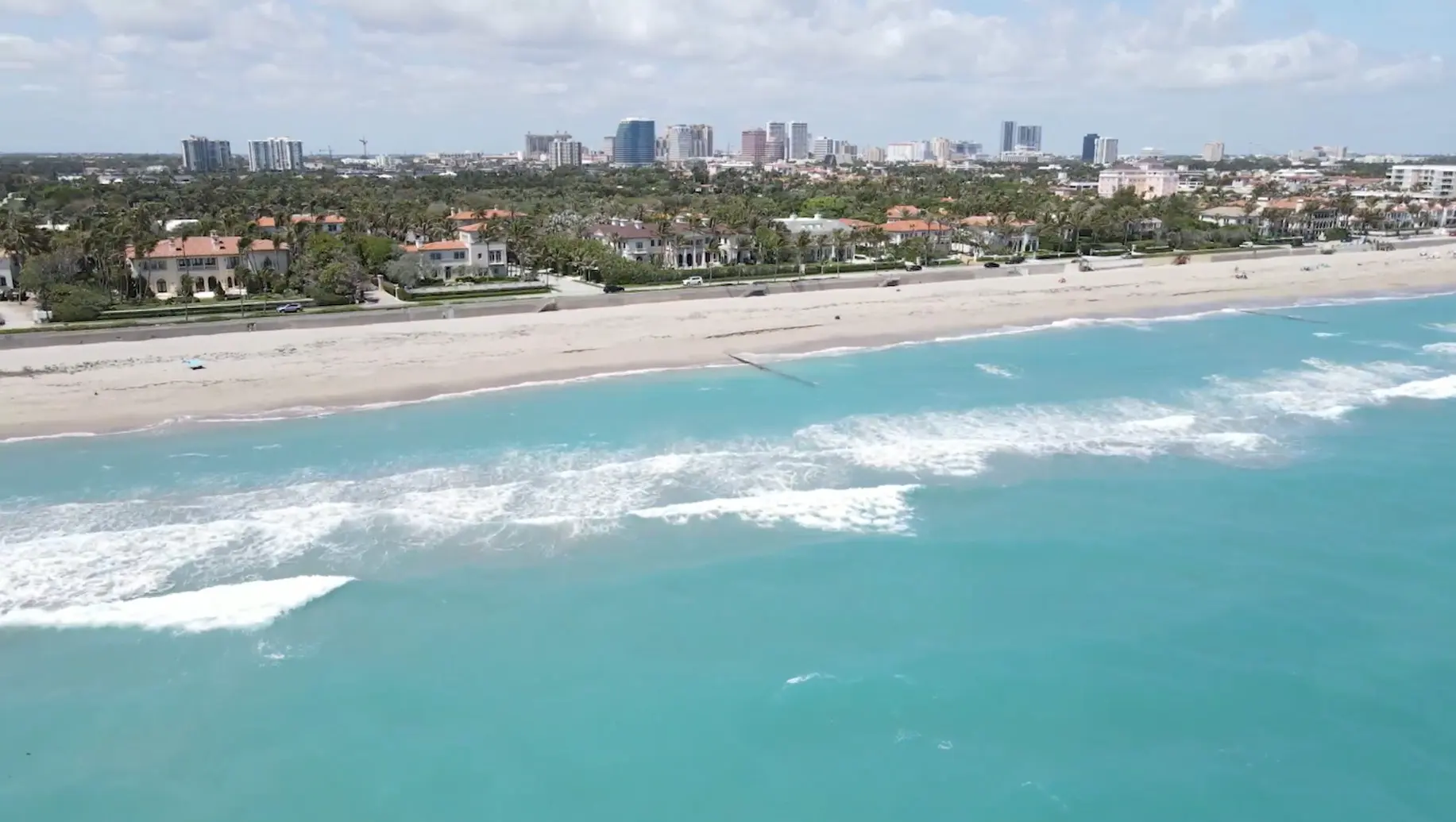 Aerial view of the Palm Beach coastline